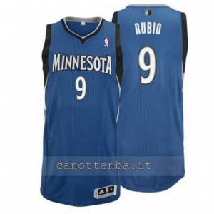 Canotta ricky rubio #9 minnesota timberwolves revolution 30 blu