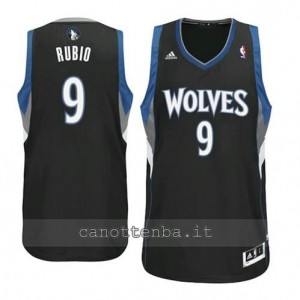 Canotta ricky rubio #9 minnesota timberwolves revolution 30 nero