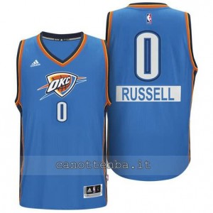 Canotta russell westbrook #0 oklahoma city thunder natale blu