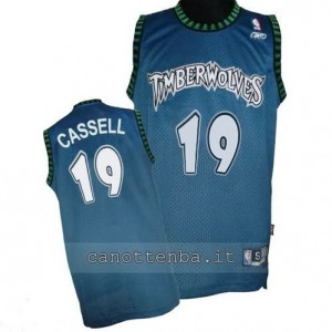 Canotta sam cassell #19 minnesota timberwolves retro blu