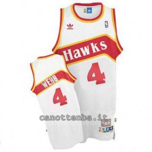 Canotta spub webb #4 atlanta hawks retro bianca