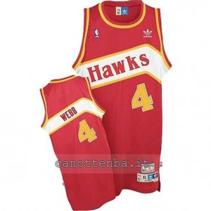 Canotta spub webb #4 atlanta hawks retro rosso