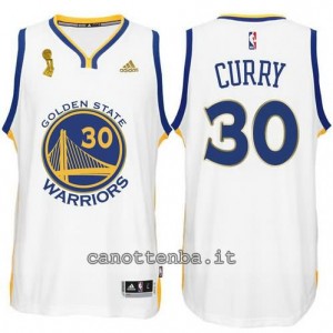 Canotta stephen curry #30 golden state warriors campioni 2015 bianca