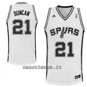 Canotta tim duncan #21 san antonio spurs revolution 30 bianca