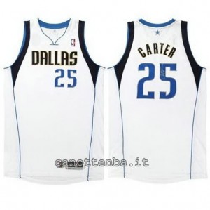 Canotta vince carter #25 dallas mavericks revolution 30 bianca