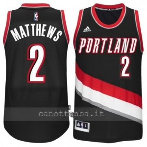 Canotta wesley matthews #2 portland trail blazers 2014-2015 nero