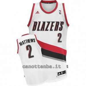 Canotta wesley matthews #2 portland trail blazers revolution 30 bianca