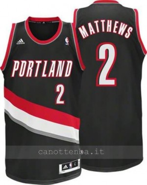 Canotta wesley matthews #2 portland trail blazers revolution 30 nero