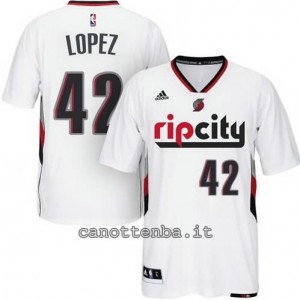 Canotta robin lopez #42 portland trail blazers 2014-2015 bianca