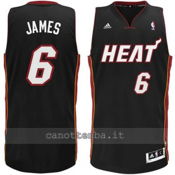 NBA canotta LeBron james 6 miami heat revolution 30 nero