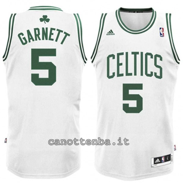 canotta basket bambino boston celtics kevin garnett 5 bianca a basso costo