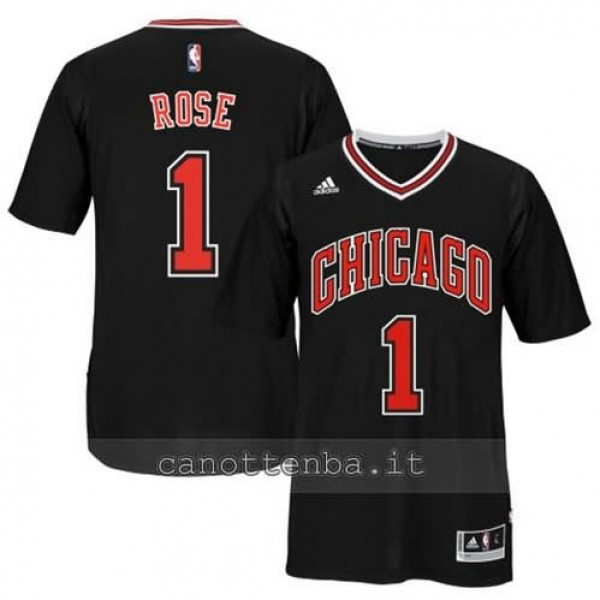 Canotta derrick rose 1 chicago bulls nero e Canotte NBA Vendite Online NBA Store Italia